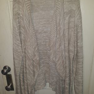 Avenue Tan Waterfall Longline Cardigan